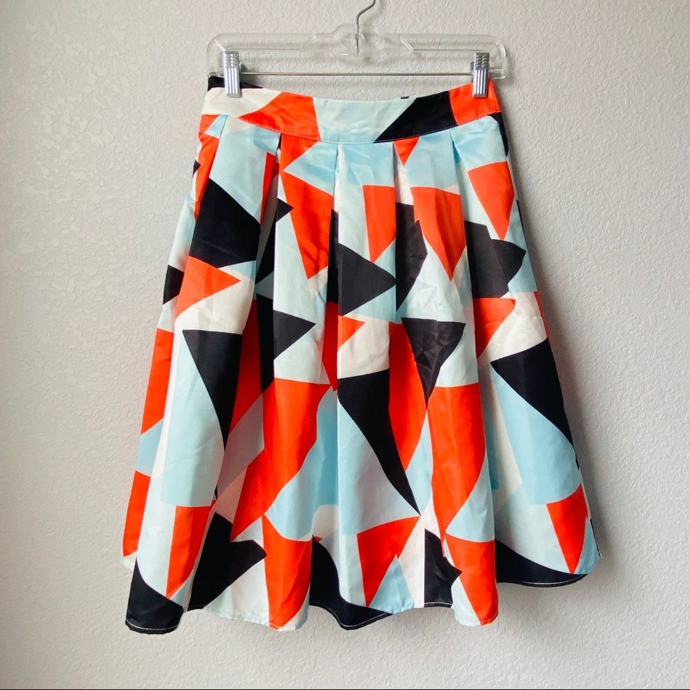 Sucrefas Geo Print A-Line Skirt Sz S
